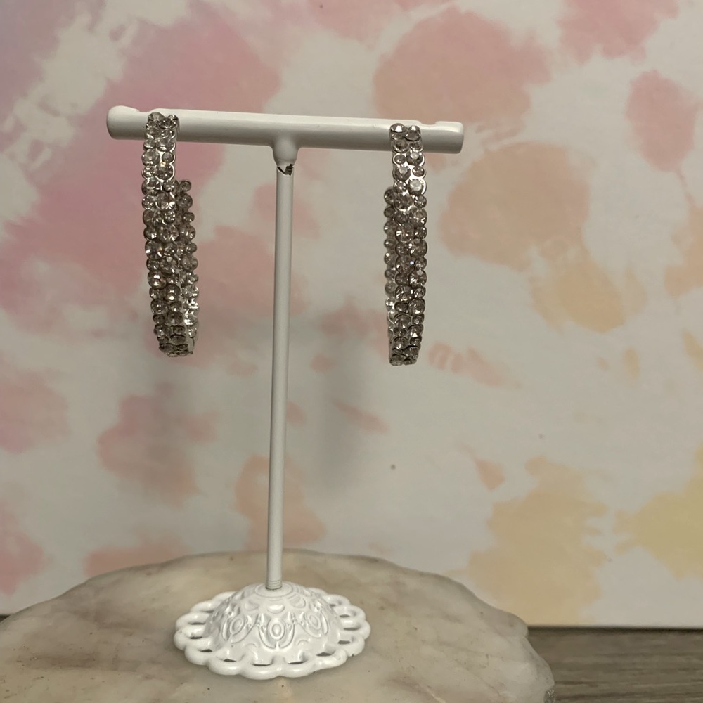 💜 Vintage bling hoop earrings ! 💍 🤩